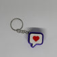 3D Heart Message Clicker Keyring - Purple