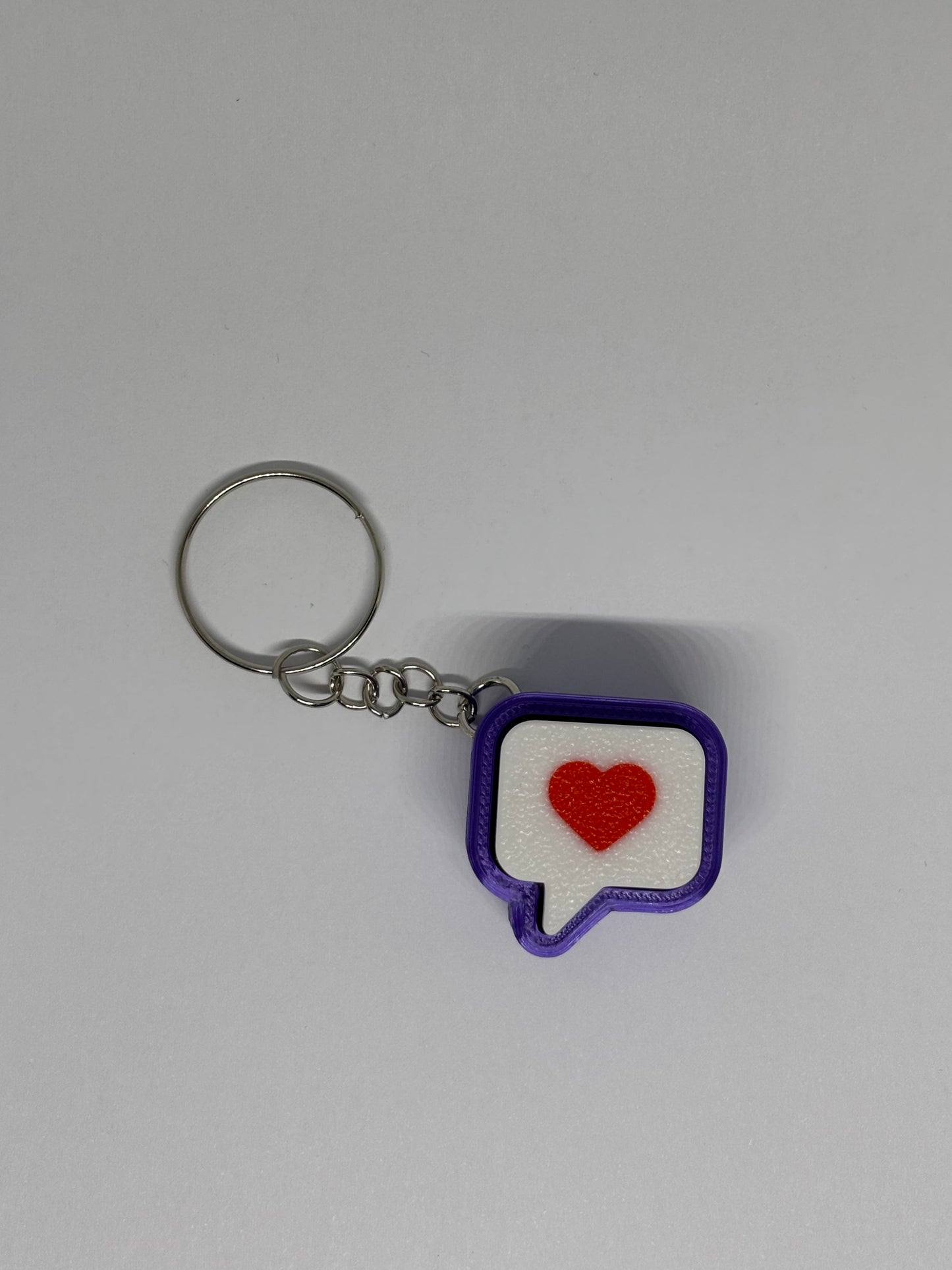 3D Heart Message Clicker Keyring - Purple