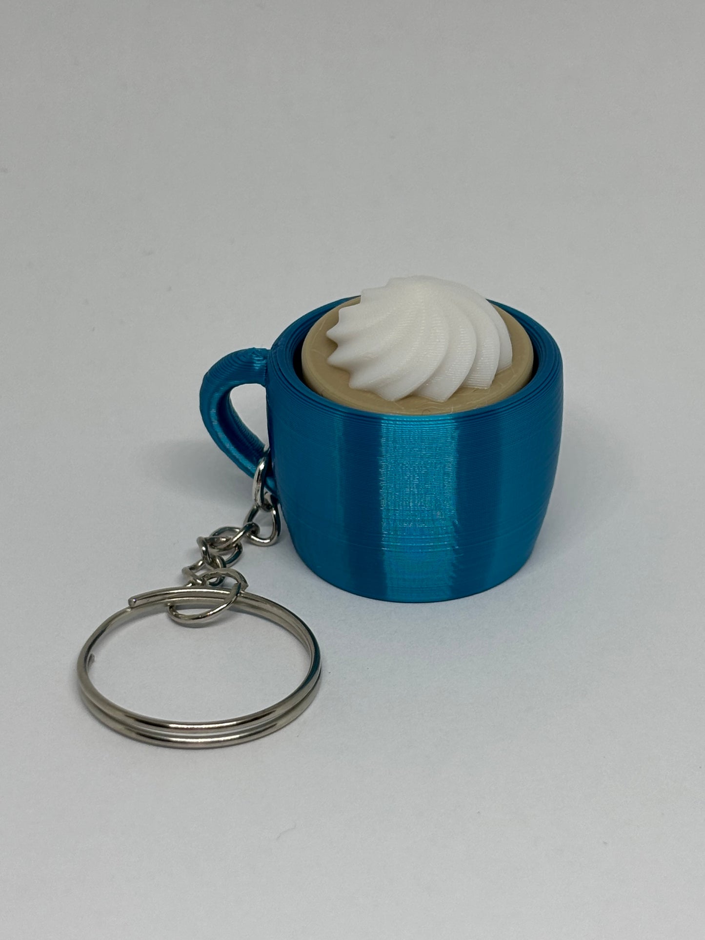 3D Whipped Cream Clicker Keyring - Teal