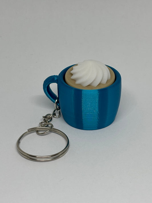 3D Whipped Cream Clicker Keyring - Teal