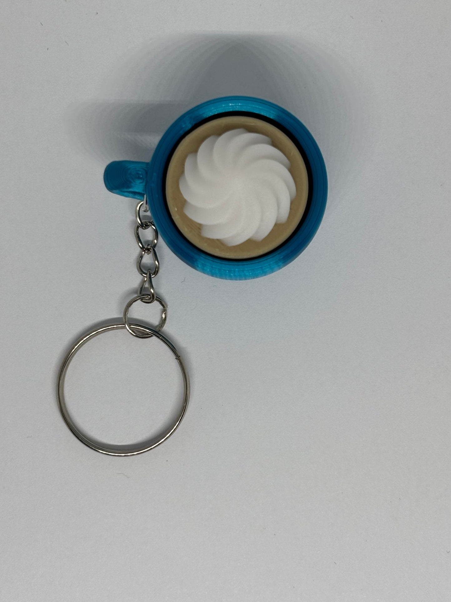 3D Whipped Cream Clicker Keyring - Teal