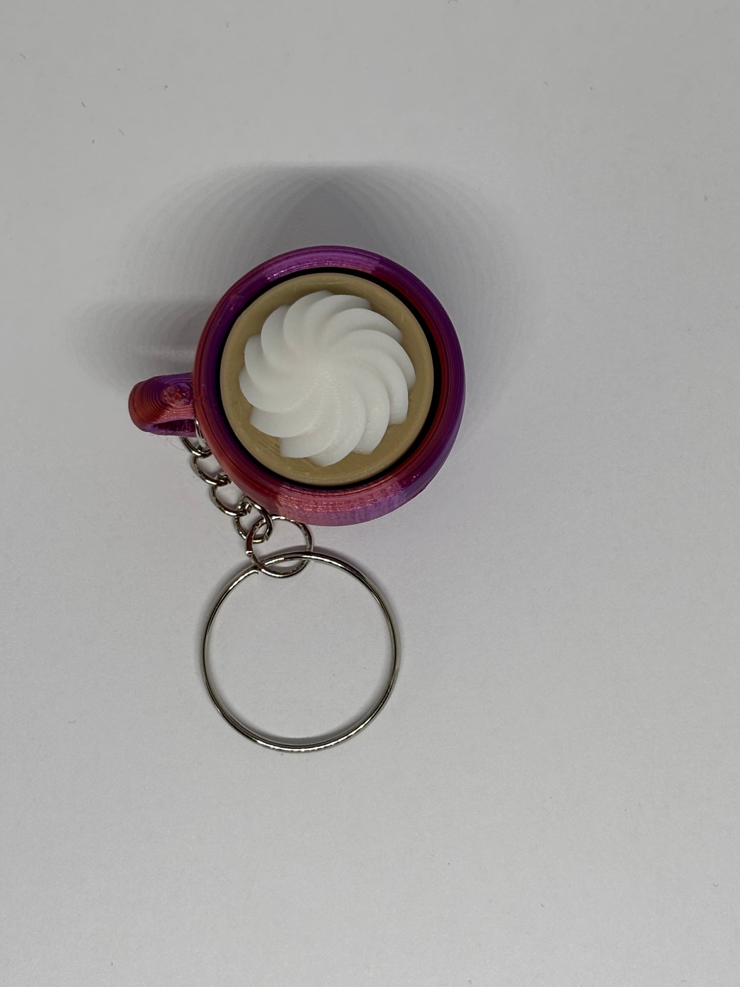 3D Whipped Coffee Clicker Keyring - Red/Purple