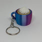 3D Whipped Cream Clicker Keyring - Rose Red/Blue