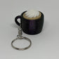 3D Whipped Coffee Clicker Keyring - Purple Glitter