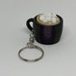 3D Hot Chocolate Clicker Keyring - Purple Glitter