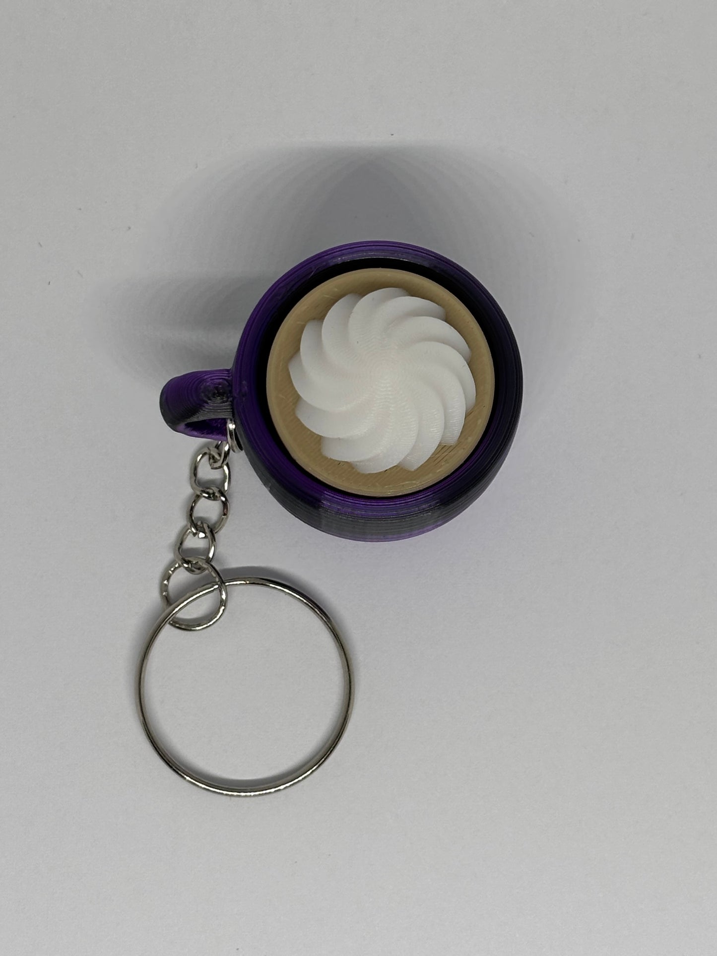 3D Whipped Coffee Clicker Keyring - Purple/Black