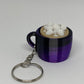 3D Hot Chocoate Clicker Keyring - Purple/Black