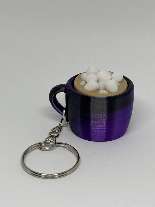 3D Hot Chocoate Clicker Keyring - Purple/Black