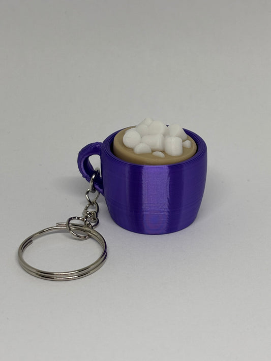 3D Hot Chocolate Clicker Keyring - Purple