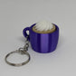 3D whipped Coffee Clicker Keyring - Purple