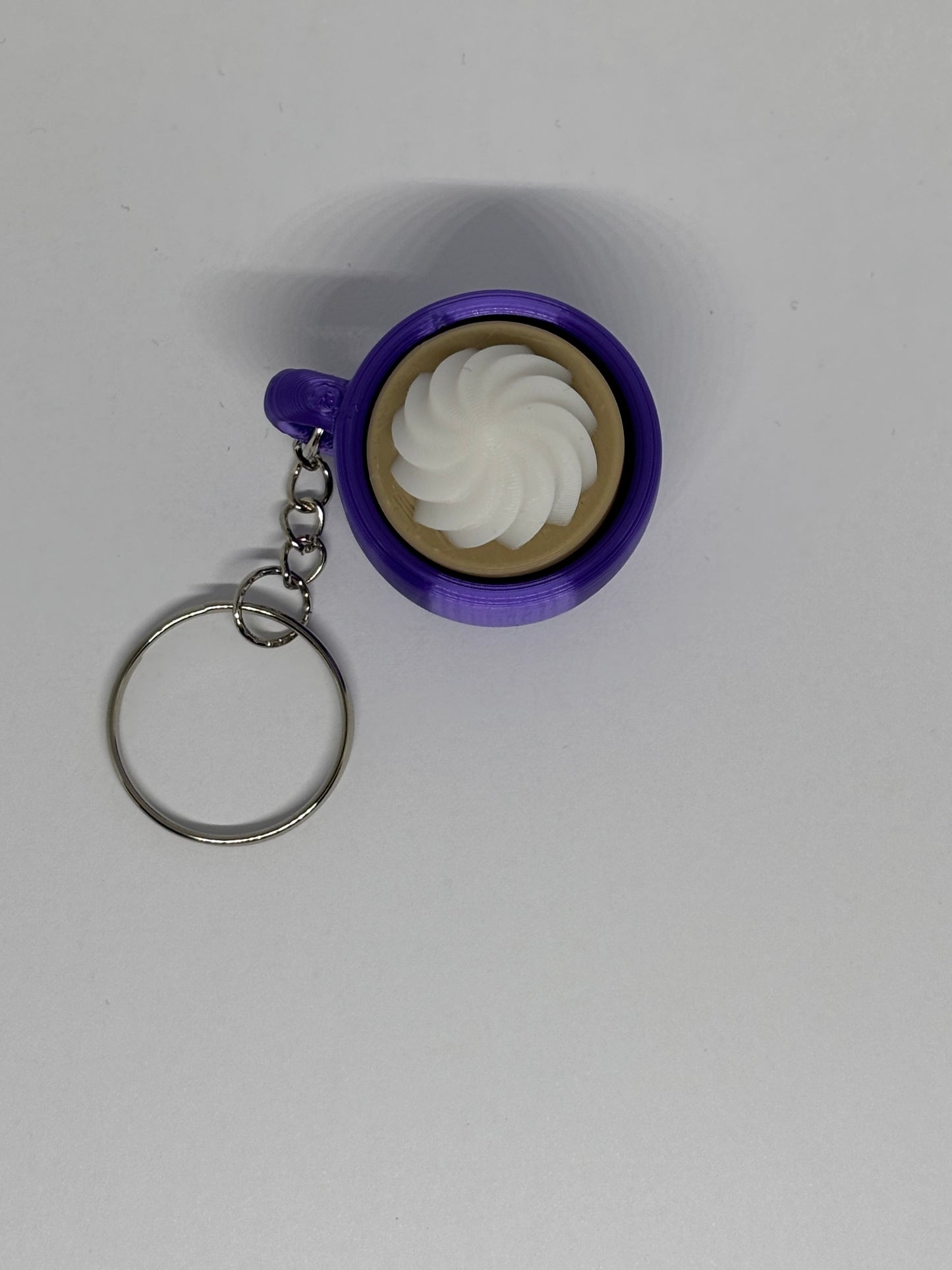 3D whipped Coffee Clicker Keyring - Purple