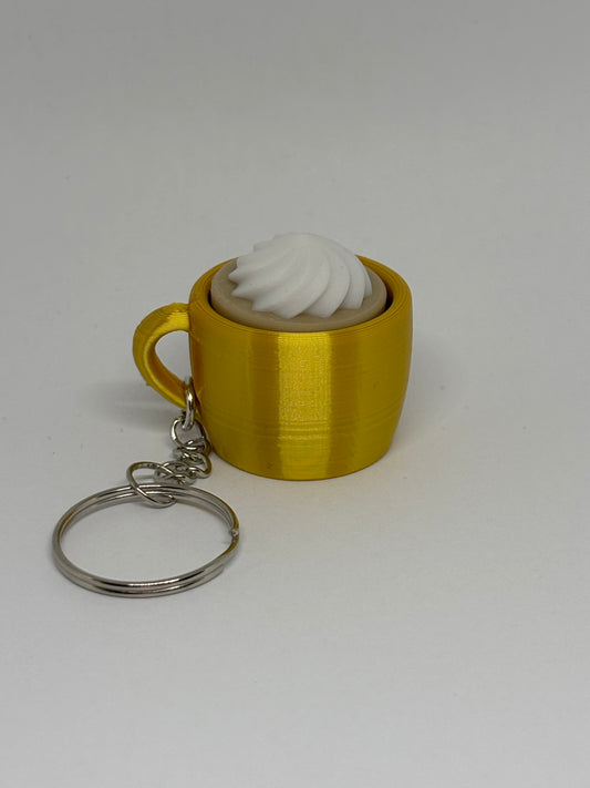 3D Whipped Coffee Clicker Keyring - Gold