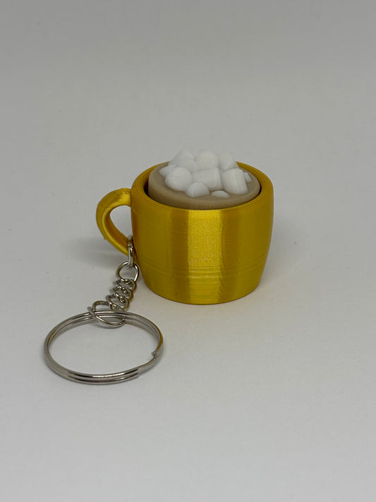 3D Hot Chocolate Clicker Keyring - Gold