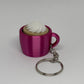 3D Whipped Coffee Clicker Keyring - Rose Red