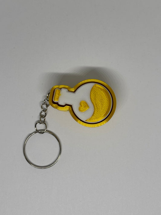 3D Potion Bottle Clicker Keyring - Gold