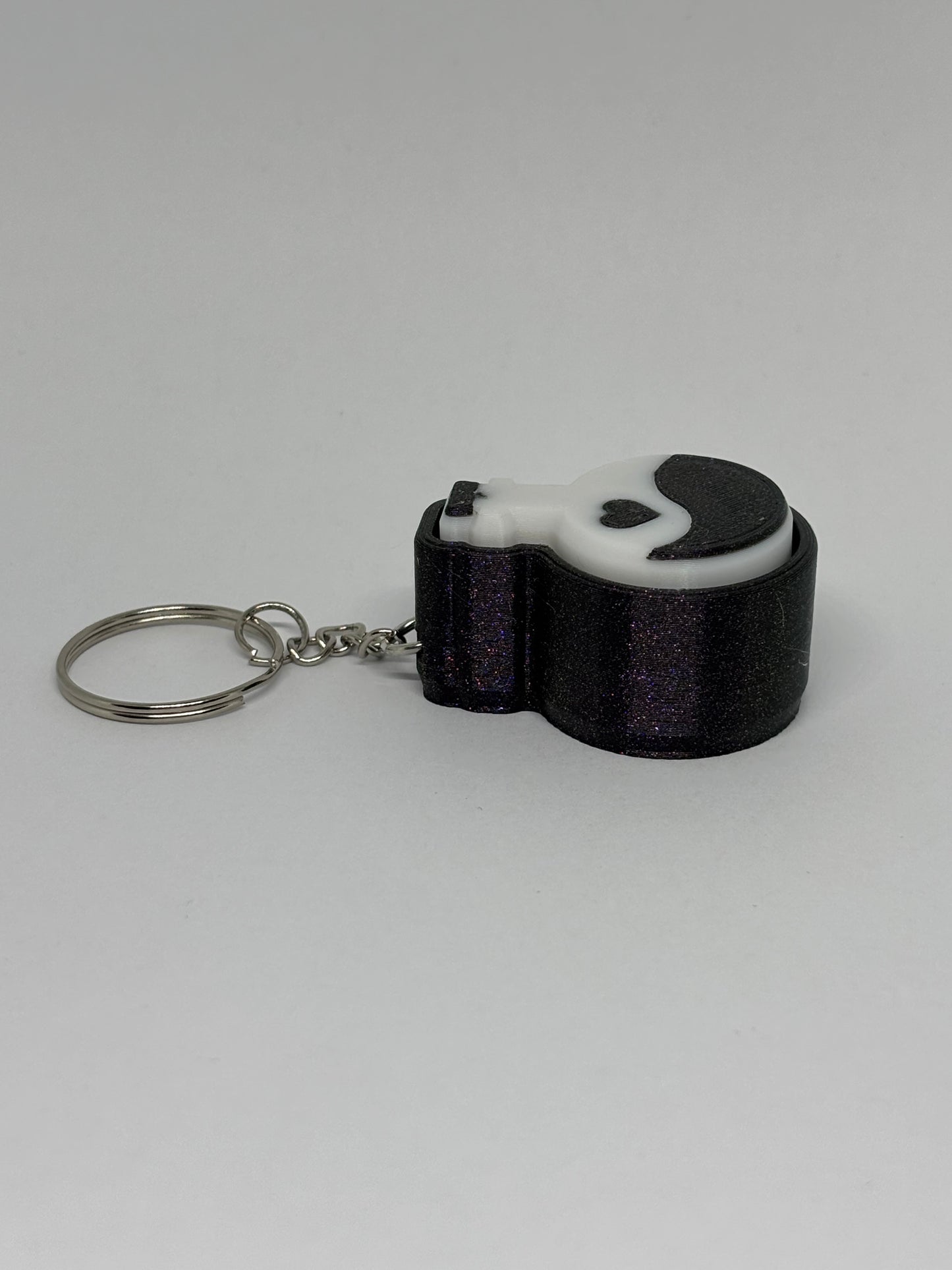 3D Potion Bottle Clicker Keyring - Purple Glitter
