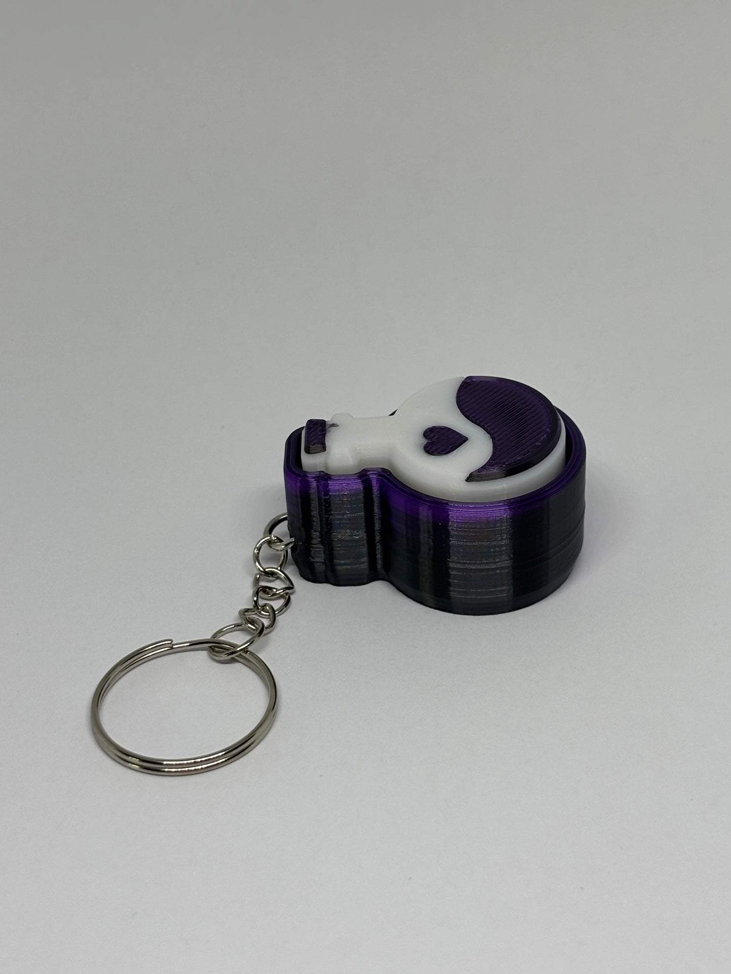 3D Potion Bottle Clicker Keyring - Purple/Black