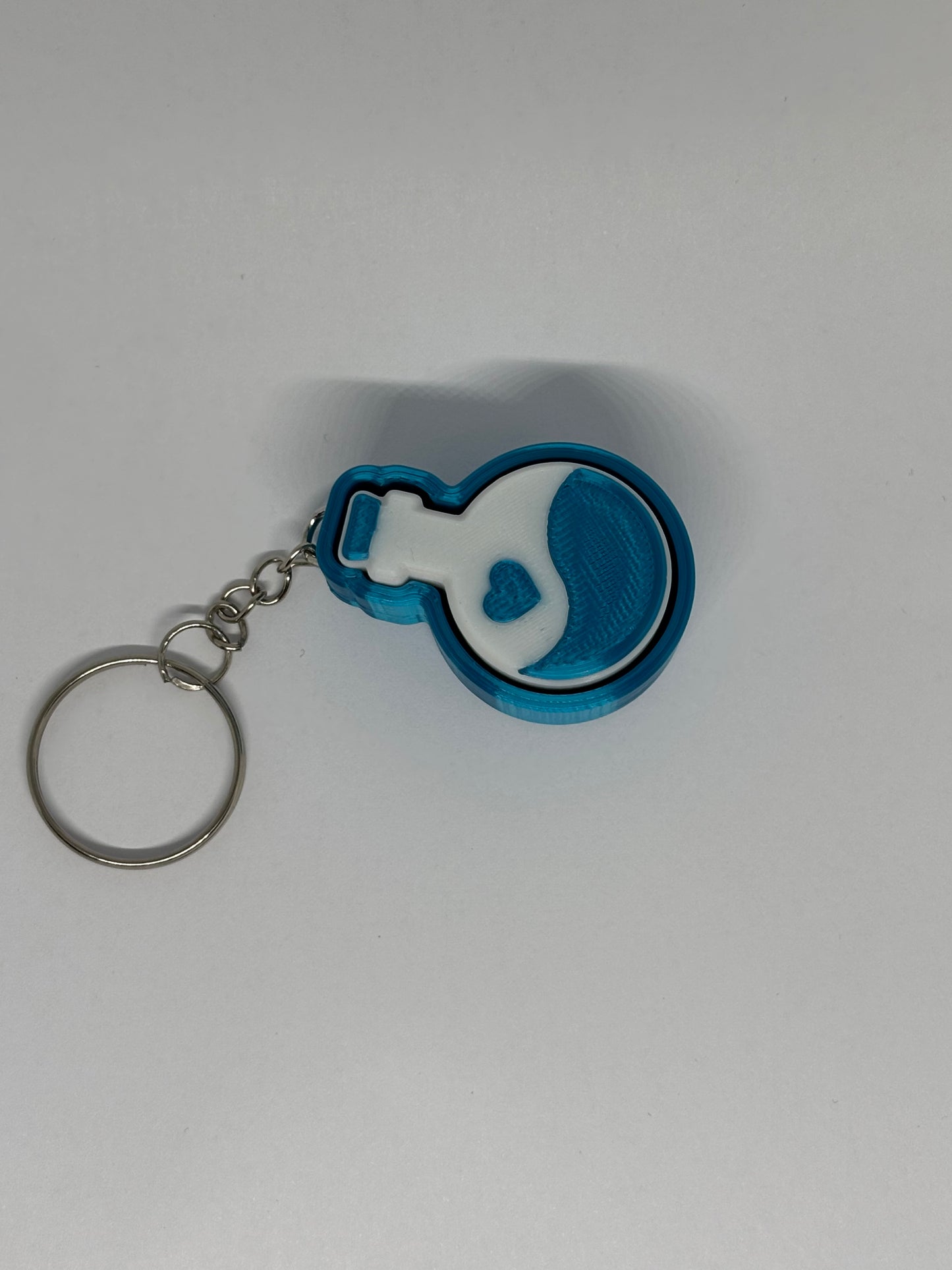 3D Potion Bottle Clicker Keyring - Teal