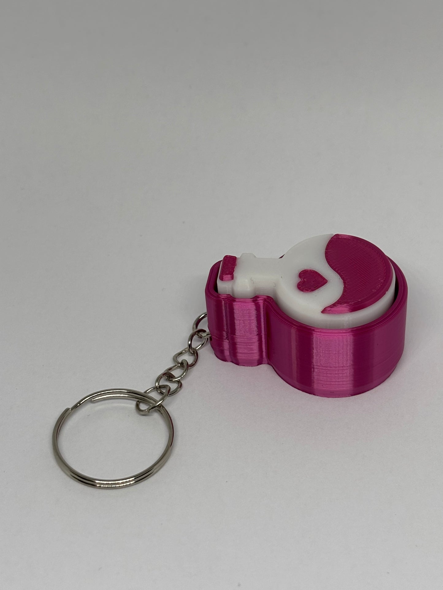 3D Potion Bottle Clicker Keyring - Rose Red