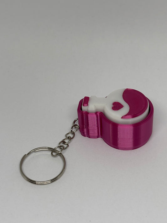 3D Potion Bottle Clicker Keyring - Rose Red