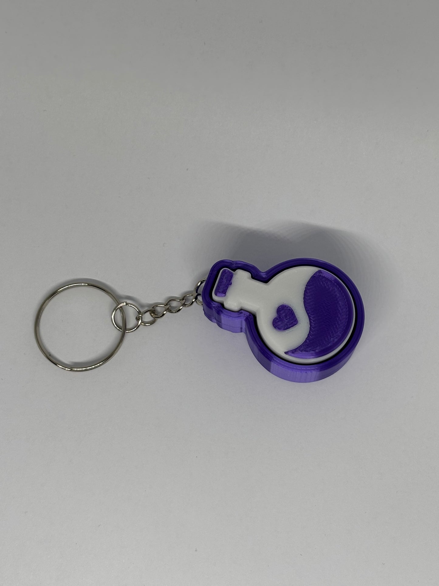 3D Potion Bottle Clicker Keyring - Purple