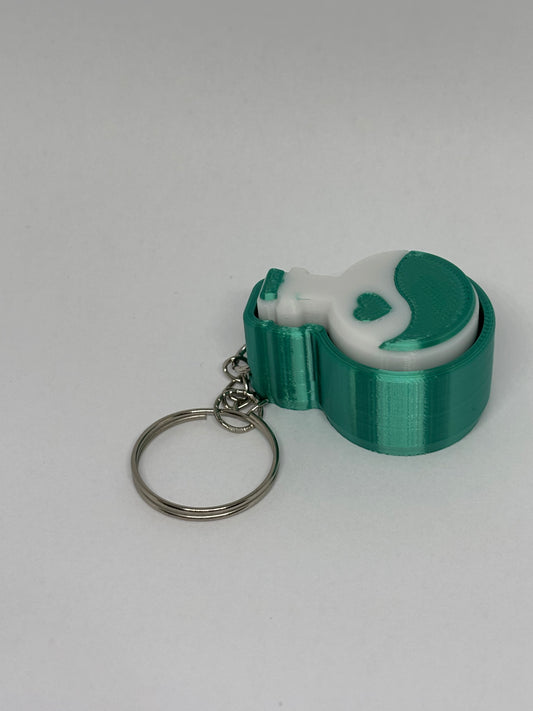 3D Potion Bottle Clicker Keyring - Emerald