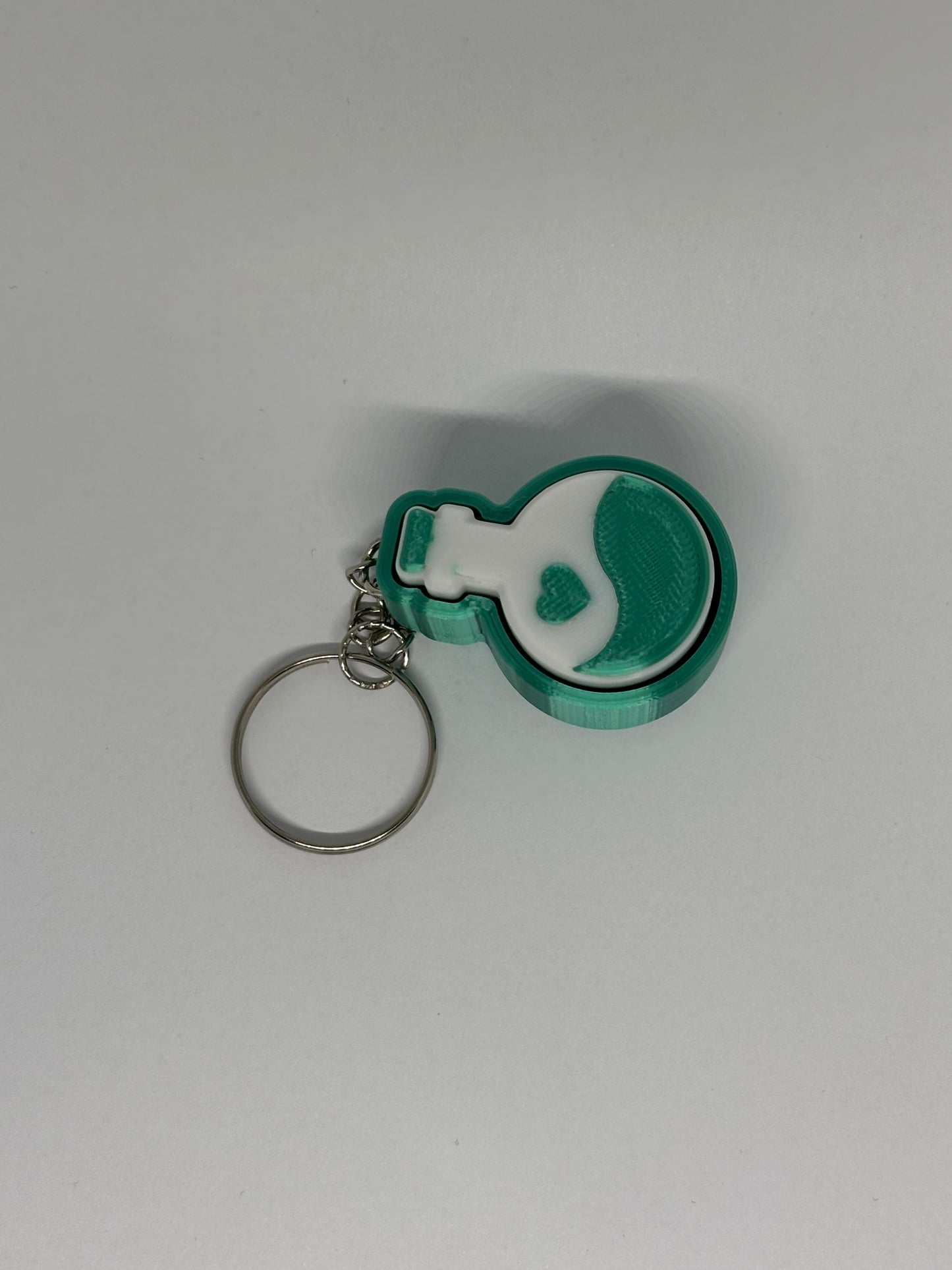 3D Potion Bottle Clicker Keyring - Emerald