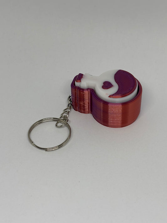 3D Potion Bottle Clicker Keyring - Red/Purple