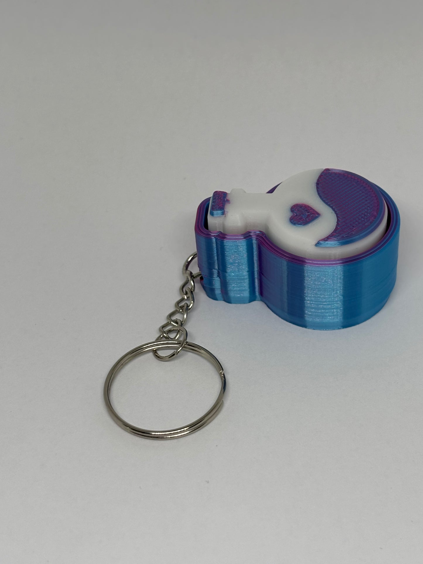 3D Potion Bottle Clicker Keyring - Rose Red/Blue