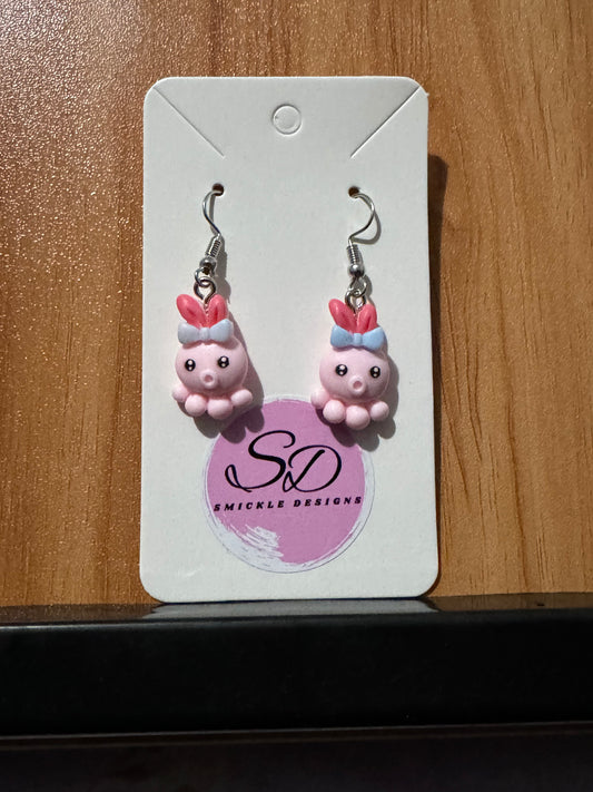 Pink Octopus Earrings
