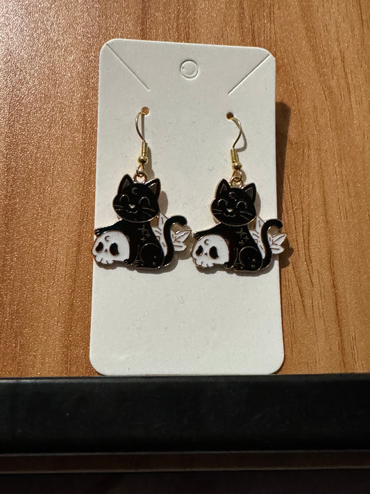 Cat Skull Earrings
