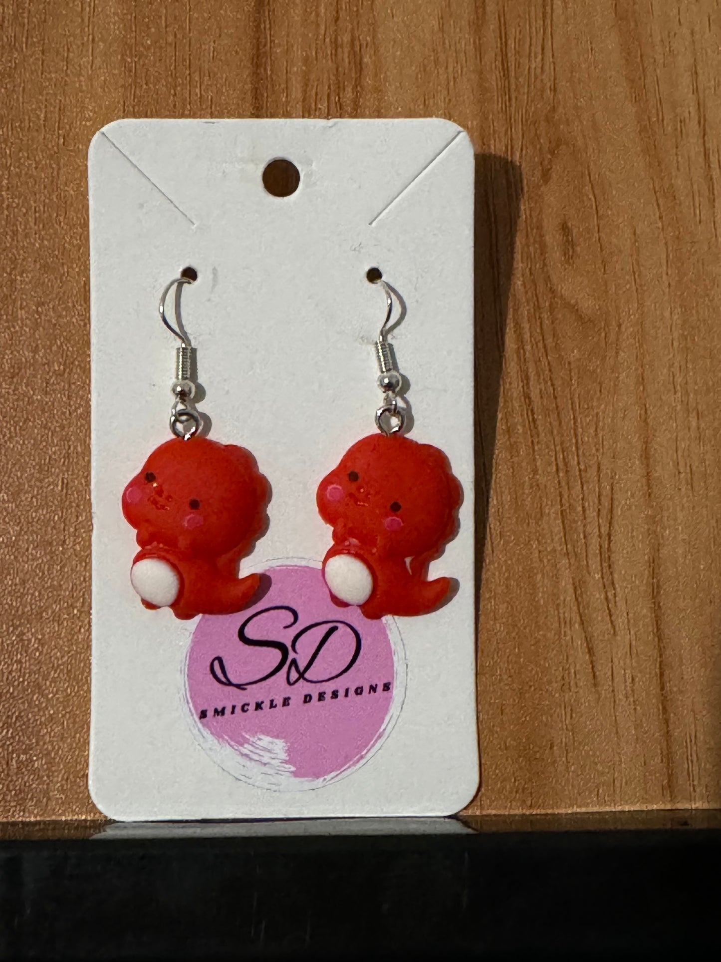 Cute Red Dino Earrings