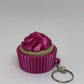 3D Cupcake Clicker Keyring - Rose Red